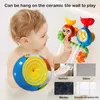 Bath Toys Baby Bath Toy Wall Sunction Cup Track Water Games Badrum Monkey Caterpilla Bath Dusch Toy For Boys Girls Christmas Gifts 240413