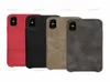 Mjuka lädertelefonfodral för iPhone 12 Mini 11 XS Max XR X 8 7 6 Samsung S20 Ultra Note 10 Pro S10 Plus Retro Luxury Business Case1131359