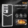 Genuine Real Carbon Fiber Aramid Metal Case for Samsung Galaxy S23 S23+ S24 Ultra Glass Film Camera Lens Protect Full Cover