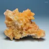 Decorative Figurines Jiangxi Producing Natural Orange Houndstooth Crystalline Calcite Mineral Crystal Stone Specimens Teaching