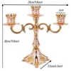 キャンドルホルダーファッション3/5ライトゴールデンホワイトメタルセンターデテーブルデコラジオーニカサゴールドキャンドルスティックZT104
