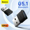 Адаптеры/Гномы Baseus 5/10pcs USB Bluetooth -адаптер Dongle Bluetooth 5.1 Передатчик приемника для ПК беспроводные