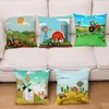 Pillow Cartoon Farm Pasture Print Cover Home Decor Pillows Cases Super Soft Short Plush Covers 45 Throw Pillowcase