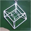 Colliers pendants One Piece Hypercube - Collier géométrie en or / sier Collier Tesseract Math Gift with 50cm Chain Drop Liviling Bijoux P DHDVA