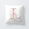 Kussen 2024 roze 26 Letter Cover Bloempatroon Woonkamer SUFA TRUWD HOME Decoratie feestartikelen