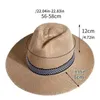 Wide Brim Hats Bucket Hats Women Men Summer Trendy Beach Sun Straw Panama Jazz Hat female Cowboy Fedora hats Gangster Cap chapeau Children boy hat sunhatL240413