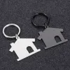 Anneaux en gros 10pcs / lot Maison vierge Keychain en acier inoxydable en acier pour le bricolage de logo personnalisé couple