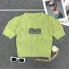 Rhinestone Letter T Shirt Womens Tops Designer Knitted Tees Sexy Hollow Sweater Multi Color