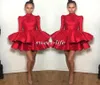 2020 Short Party Dresses Red Long Sleeve Tiered Ruffled Michael Costello Mini Prom Dress Girls Kids Homecoming Cocktail Dress9211471