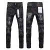 Pantalon féminin 2024 Brand pourpre jeans American High Street Patch Hole Slim Straight Elemy et