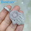 28,5*51,5 mm Hamsa Hand D VVS White Moissanite Pendant Sterling Sier Hip Hop Iced Out Cuban Jewelry Datting