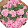 Decoratieve bloemen 25 -stcs gesimuleerde schuim bloem kunstmatige roos nep multi -kleuren bruiloft feestt tafel decoratie