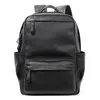 Plecak 2024 Naturalny Cowskin oryginalna skórzana moda męska moda o dużej pojemności shoolbag dla torby na laptopa chłopca