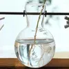 Vases Plants Transparent Bulb Vase With Wood Stand Creative Planter Hydroponic Holder Home Garden Office Decoration 21x15cm