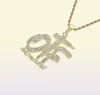 Iced Out uniquement le collier de pendentif familial pour les hommes Femmes Designer de luxe Mens Bling Diamond Lettre Pendentifs Lettres Gold 9115056