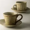 Cups Saucers Coffee Cup Ceramic Japan Style Retro Brief Handmade Pottery Tumbler gepigmenteerd met handgripgeschenken