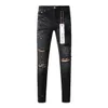 Alta qualidade2024 Marca roxa Vintage Jeans High Street Paint Ragging