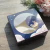 Present Wrap 14.5 5cm 10st White Blue Sweet Paper Box As Cookie Candy Chocolate Boxes Packaging Party Use