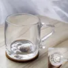 Wine Glasses Ins Glass Milk Breakfast Cup Bowl Cute Claw Lid Spoon Set Heat-resistant Coffee Flower Tea Beer Mug
