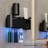 Toothbrush Sanitizer Multi-Functional Smart Toothbrush Holder Wall-Mounted Toothbrush Cup Holder Bathroom Shelf Toothpaste Dispenser 240413