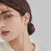 Stud -oorbellen eenvoudige erwtenvormige koperen legering goudkleur voor vrouw 2024 Koreaanse mode sieraden goth feestmeisjes ongewoon accessoire