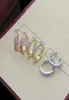 Europe America Style Lady Women Titanium Steel Engraved CA Letter CShape Seting Full Diamond Hoop Stud Earrings 3 Color30743241005568
