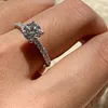 Pierścienie klastra Gra luksus 1-5ct moissanite diamond dla kobiet wielki ślub ślub prawdziwy prawdziwy 925 srebrny projektant srebrny klejnot klejnot