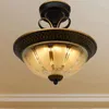 Plafonniers modernes simples salon léger couloir rétro couloir LED Decorative Luxury Round Chandelier