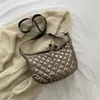 Hobo Space Cotton Shoulder Bag Fashion Square Cloth Crossbody Bags Lattice Pattern All-match For Women Commuting