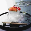 Dinnerware Sets Clear Contêiner Salada de gelo seco Tigela de vidro Caviar servidor de chiller