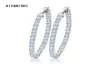 Aiyanishi Real 925 Sterling Silver Classic Big Hoop Earrings Luxury Sona Diamond Hoop örhängen Fashion Simple Minimal Gifts 2202189571145