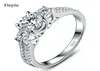 Обручальные кольца Eleple White Gold Color для женщин кубические циркониевые украшения для обручального кольца аксессуары Drop Msr0116346524