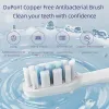 Heads Original Xiaomi Mijia Sonic Electric Tooth Brush Set T302 Ultrasonic Tand Whitener IPX8 Vattentät Oral Hygiene Cleaner Brush