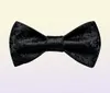 Bow Ties Black Floral Solid Self Tie Men Fashion Butterfly Silk Business Mariage de mariage Bowtie Set Dibangu7641817