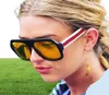 Негабаритные солнцезащитные очки женщин дизайнер бренд ретро Большой рамка красные зеленые солнце