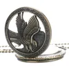 Vivintage 3D Flying Eagle Cover Quartz Scoberwatch Bronze Hawk Wing Necklace Chain Clock Souvenir Gifts for Men女性