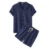 Set da uomo set 2024 maschi casual sciolte spiaggia di spiaggia a vellutoy camicia a maniche corta Shorts Twopice 240408