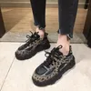 Fitness sapatos de fitness couro genuíno mulheres tênis de moda outono plataforma respirável Dad Zapatillas Mujer