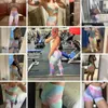 Shorts féminins shorts pour femmes tie dye hautement taille fitness shorts shorts fitness tenue yoga leggings workout women c240413