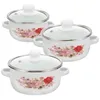 Tasses maison émail de cuisson pot vintage soupe de cuisine ustensine résistant au ragoût de ragoût à double main cuiseur portable