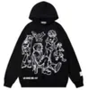 Sweats à capuche féminine Sweatshirts Y2K American Retro Cartoon en peluche Lazy Cotton Kpop Chic Hooded Tyyz Harajuku Graphic Oversize Streetwear pour les années 90 Femme 240413