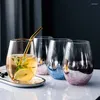Wijnglazen ins Creative Star Cup Heat-Resistent High Boron Silicon Glass Paar Water Home Net Red Crystal Milk Tea's Juice