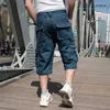 McIkkny Vintage Mens Cargo Summer Denim Shorts Multi Pockets Blue Straight Short Jeans pour mâle plus taille 30-46 240410