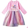 Девушки платье девочки A для Adley Spring Long Dreess Dreess Baby Kids Partid