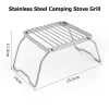 Combos WHDPETS Folding Campfire Grill 304 Stainless Steel Portable BBQ Grill With Storage Bag Gas Wood Stove Stand For Outdoor Camping