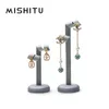 Dekorativa plattor Mishitu Premium Pu Leather Earrings Display Stand Store Special Storage Jewelry Props