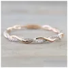 Bandringen Dames Nieuwe Twist Designer 18K Gold S925 Sier Geplateerde CZ Zirkon Crystal Luxury Love Nail Finger Ring Sieraden Geschenkdruppel deliv Dhj9r