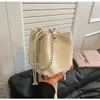 DrawString Youdeyisi Texture Bucket Women's Bag: Casual All-Match Fashion One-Shulder Pendlar Simple Messenger Bag