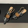 Elbise Ayakkabı 2024 Yaz Şimdi Slingback Gotik Tıknaz Topuklu Kadın Pompaları Perçin Sokak Tarzı Orta Topuk Punk Vintage Casual Sandalet