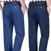 Herren Jeans 2024 komfortable hoch taillierte Design Elastic Business Casual Stretch Jeanshose Männliche Hosen plus Größe 30-42